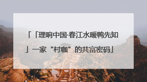 「理响中国·春江水暖鸭先知」一家“村咖”的共富密码