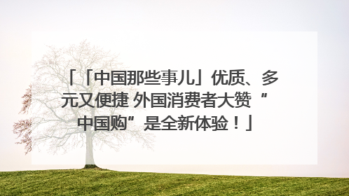 「中国那些事儿」优质、多元又便捷 外国消费者大赞“中国购”是全新体验！