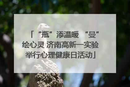 “瓶”添温暖 “曼”绘心灵 济南高新一实验举行心理健康日活动