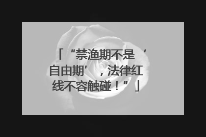 “禁渔期不是‘自由期’，法律红线不容触碰！”