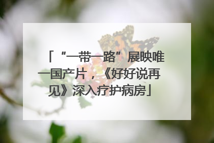 “一带一路”展映唯一国产片，《好好说再见》深入疗护病房
