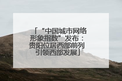 “中国城市网络形象指数”发布：贵阳位居西部前列 引领西部发展