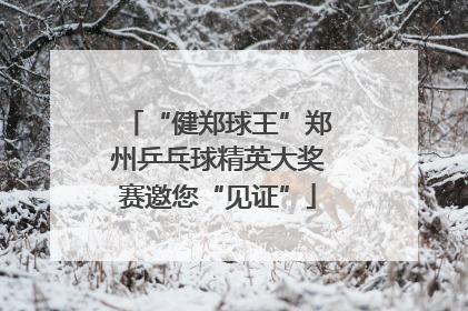 “健郑球王”郑州乒乓球精英大奖赛邀您“见证”