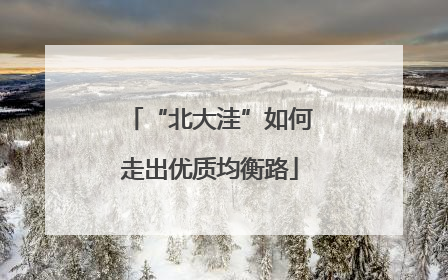 “北大洼”如何走出优质均衡路