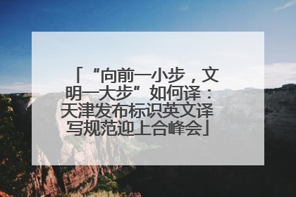 “向前一小步，文明一大步”如何译：天津发布标识英文译写规范迎上合峰会
