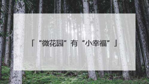“微花园”有“小幸福”