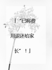 “已将费用退还给家长”！