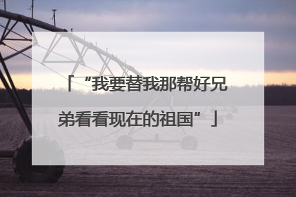 “我要替我那帮好兄弟看看现在的祖国”