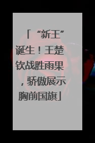 “新王”诞生！王楚钦战胜雨果，骄傲展示胸前国旗