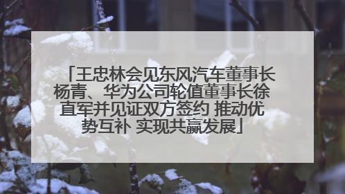 王忠林会见东风汽车董事长杨青、华为公司轮值董事长徐直军并见证双方签约 推动优势互补 实现共赢发展