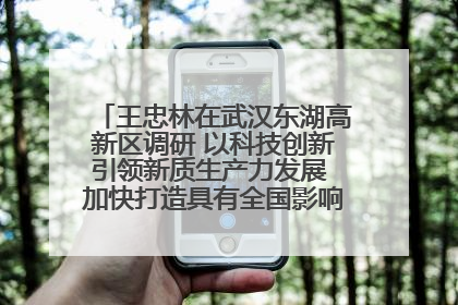 王忠林在武汉东湖高新区调研 以科技创新引领新质生产力发展 加快打造具有全国影响力的科技创新高地