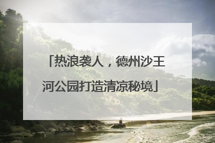 热浪袭人，德州沙王河公园打造清凉秘境