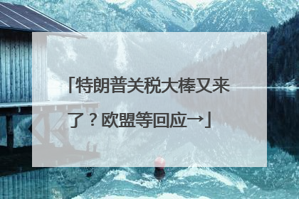 特朗普关税大棒又来了？欧盟等回应→