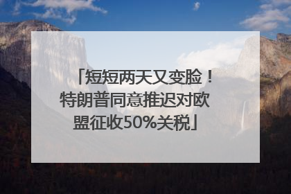 短短两天又变脸！特朗普同意推迟对欧盟征收50%关税