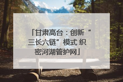 甘肃高台：创新“三长六链”模式 织密河湖管护网