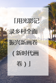用光影记录乡村全面振兴新画卷（新时代画卷）