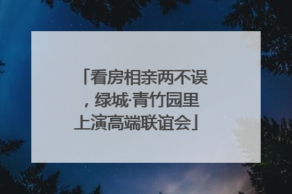 看房相亲两不误，绿城·青竹园里上演高端联谊会