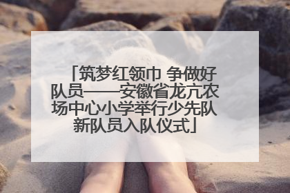 筑梦红领巾 争做好队员——安徽省龙亢农场中心小学举行少先队新队员入队仪式