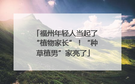福州年轻人当起了“植物家长”！“种草植男”家亮了