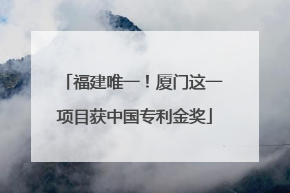 福建唯一！厦门这一项目获中国专利金奖