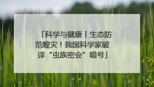 科学与健康丨生态防范蝗灾！我国科学家破译“虫族密会”暗号
