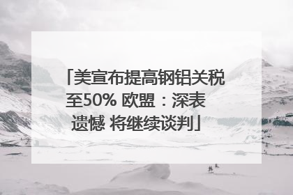 美宣布提高钢铝关税至50% 欧盟：深表遗憾 将继续谈判