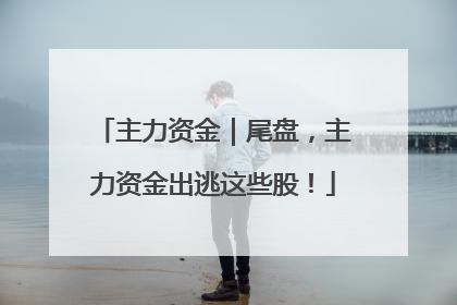 主力资金｜尾盘，主力资金出逃这些股！