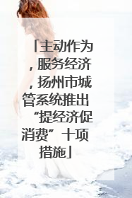 主动作为，服务经济，扬州市城管系统推出“提经济促消费”十项措施