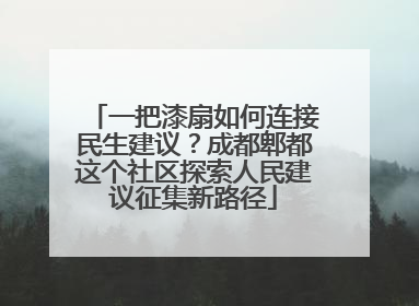 一把漆扇如何连接民生建议？成都郫都这个社区探索人民建议征集新路径
