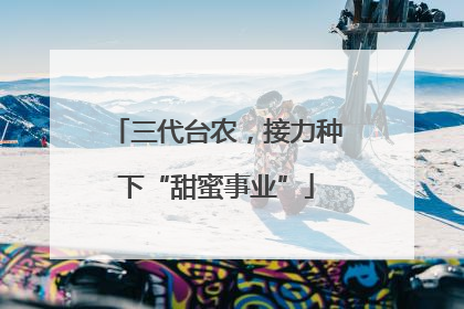 三代台农，接力种下“甜蜜事业”