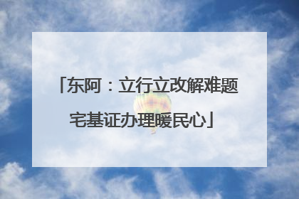 东阿：立行立改解难题 宅基证办理暖民心
