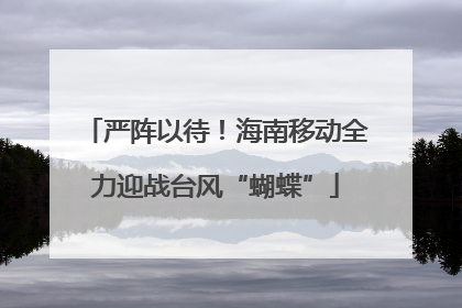 严阵以待！海南移动全力迎战台风“蝴蝶”
