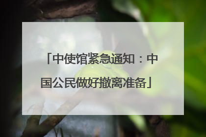 中使馆紧急通知：中国公民做好撤离准备