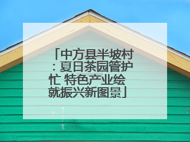 中方县半坡村：夏日茶园管护忙 特色产业绘就振兴新图景