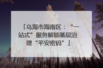 乌海市海南区：“一站式”服务解锁基层治理“平安密码”