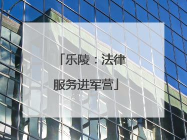 乐陵：法律服务进军营