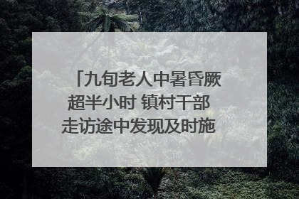 九旬老人中暑昏厥超半小时 镇村干部走访途中发现及时施救｜看见正能量