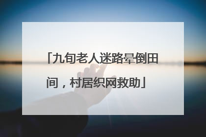 九旬老人迷路晕倒田间，村居织网救助