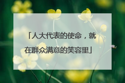 人大代表的使命，就在群众满意的笑容里