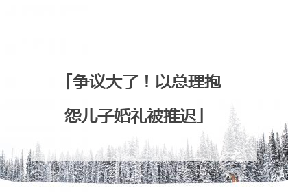 争议大了！以总理抱怨儿子婚礼被推迟