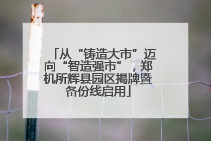 从“铸造大市”迈向“智造强市”，郑机所辉县园区揭牌暨备份线启用