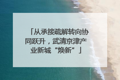 从承接疏解转向协同跃升，武清京津产业新城“焕新”