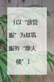以“放管服”为基筑服务“摩天楼”