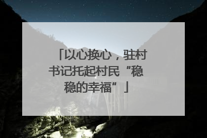 以心换心，驻村书记托起村民“稳稳的幸福”