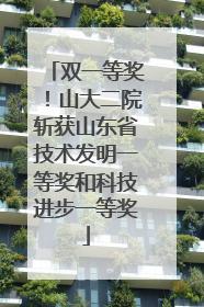 双一等奖！山大二院斩获山东省技术发明一等奖和科技进步一等奖