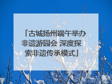 古城扬州端午举办非遗游园会 深度探索非遗传承模式