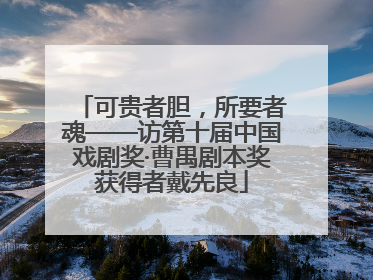 可贵者胆，所要者魂——访第十届中国戏剧奖·曹禺剧本奖获得者戴先良