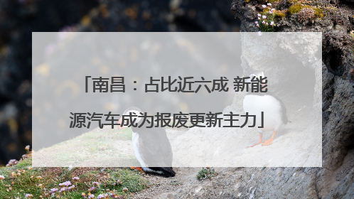 南昌：占比近六成 新能源汽车成为报废更新主力