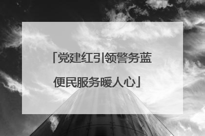 党建红引领警务蓝 便民服务暖人心
