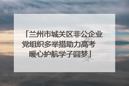 兰州市城关区非公企业党组织多举措助力高考 暖心护航学子圆梦